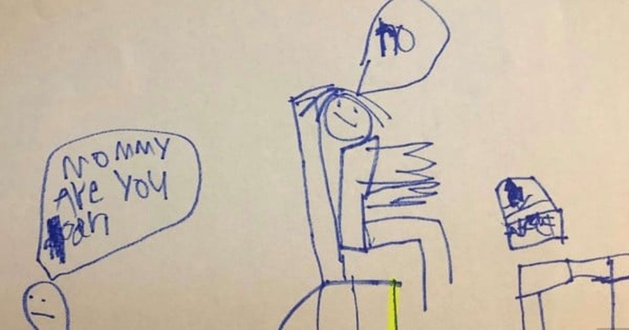 Son Hands His Work-From-Home Mom A Drawing And It Broke Her Heart