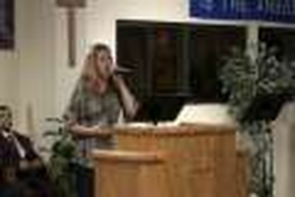 Missionary Monia praising the Lord