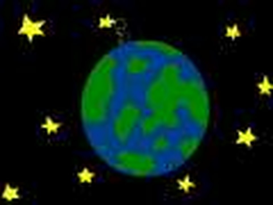 Stick person falling off the earth