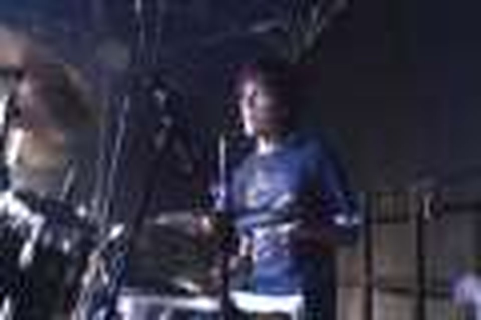Moses AKA Moy from Lightswitch playing drums