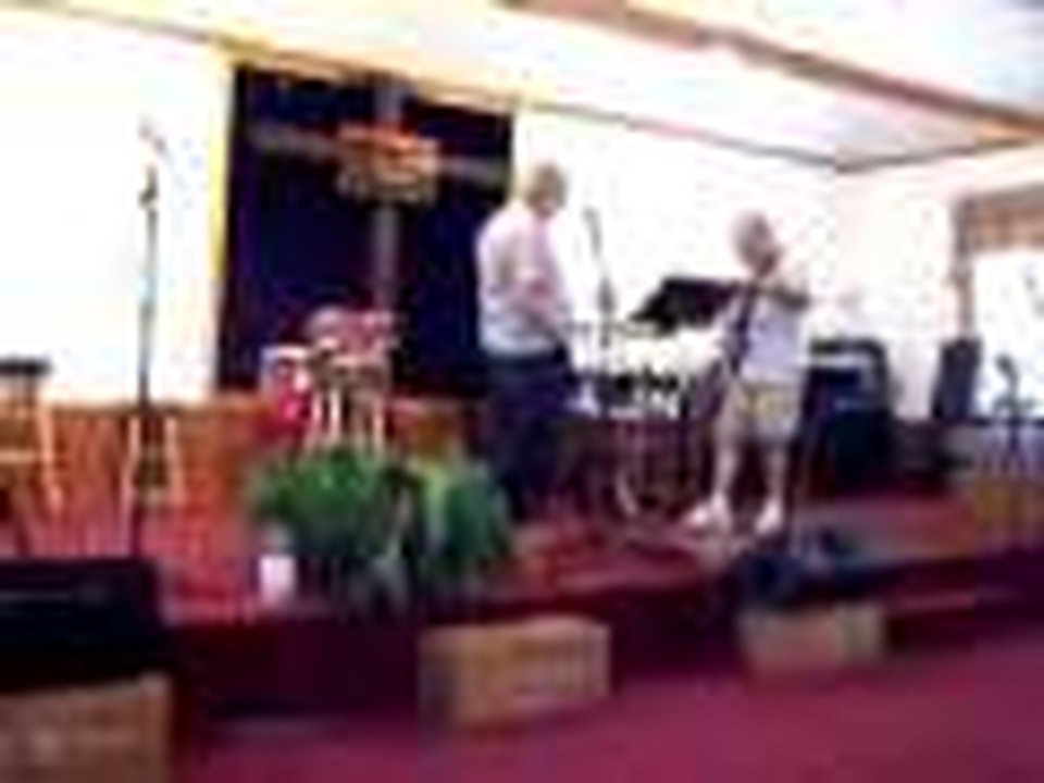 My pastor singing in the band!!