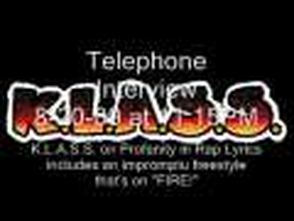 Interview Clip: K.L.A.S.S. (KLASS) Christian Rap and Gospel Hip Hop Artist