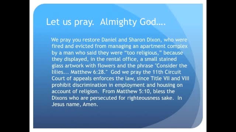 Christians fired for displaying Bible verse in workplace (The Evening Prayer 04Nov10)