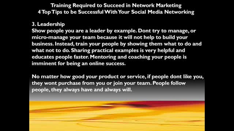 Training Required to Succeed in Network Marketing - 4 Top Tips to be Successful With Your Social Media Networking