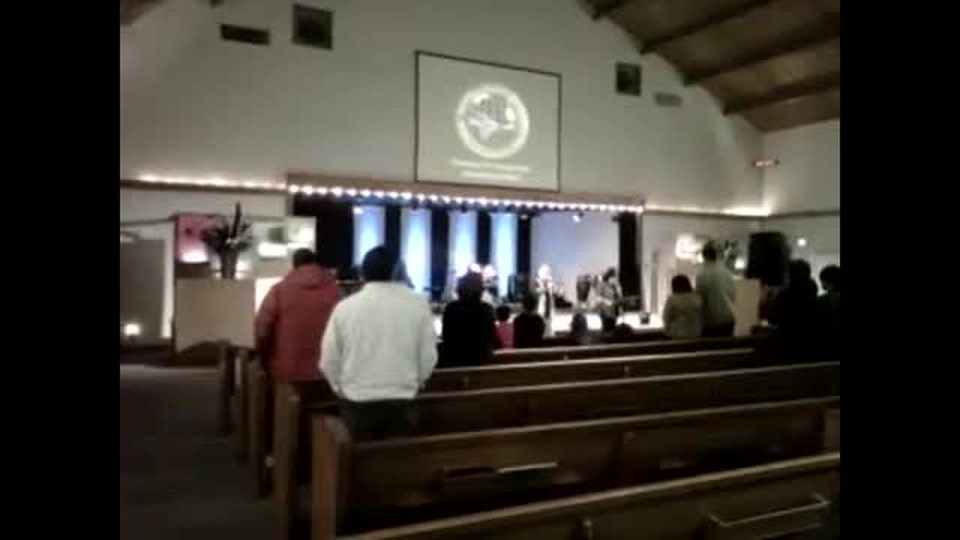 Pastor Art Blowing the Shofar