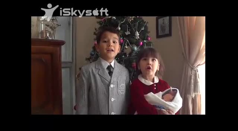 Kenji and Alina singing Away in a Manger