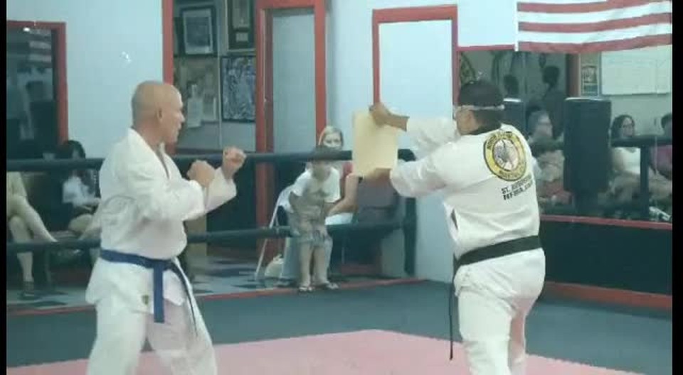 St. Augustine Tae Kwon Do - Spinning Hook Kick Board Break