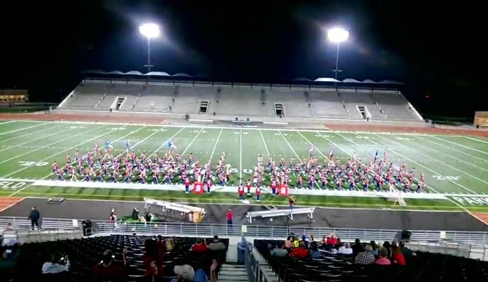 Lightning Strike Chases Marching Band from Field