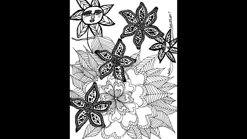 Feminine Florals, a coloring book by artist Cherie Burbach