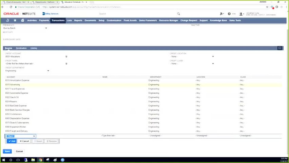 Skalable Training-NetSuite Allocation Schedules