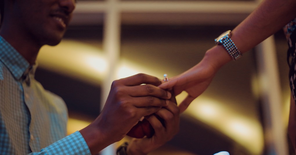 man proposing engagement