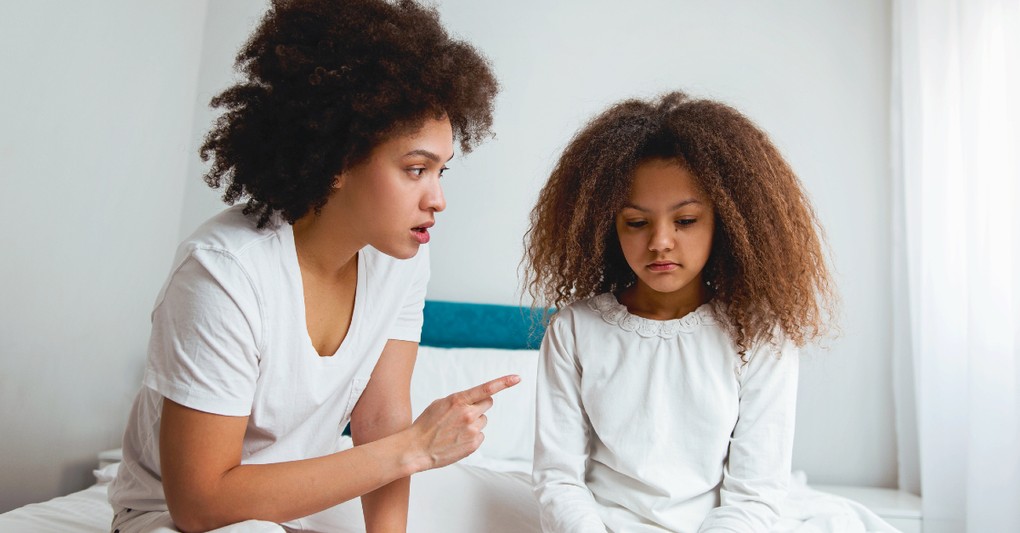 mom yelling at kid frustrated
