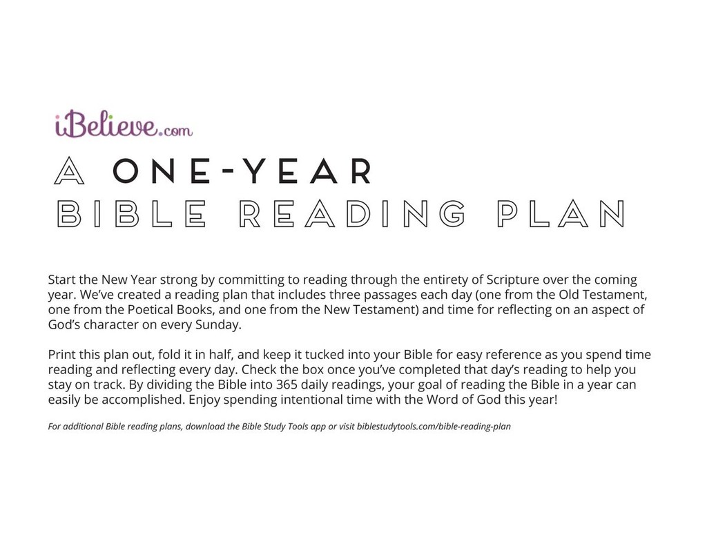 2018 Bible Reading Plan