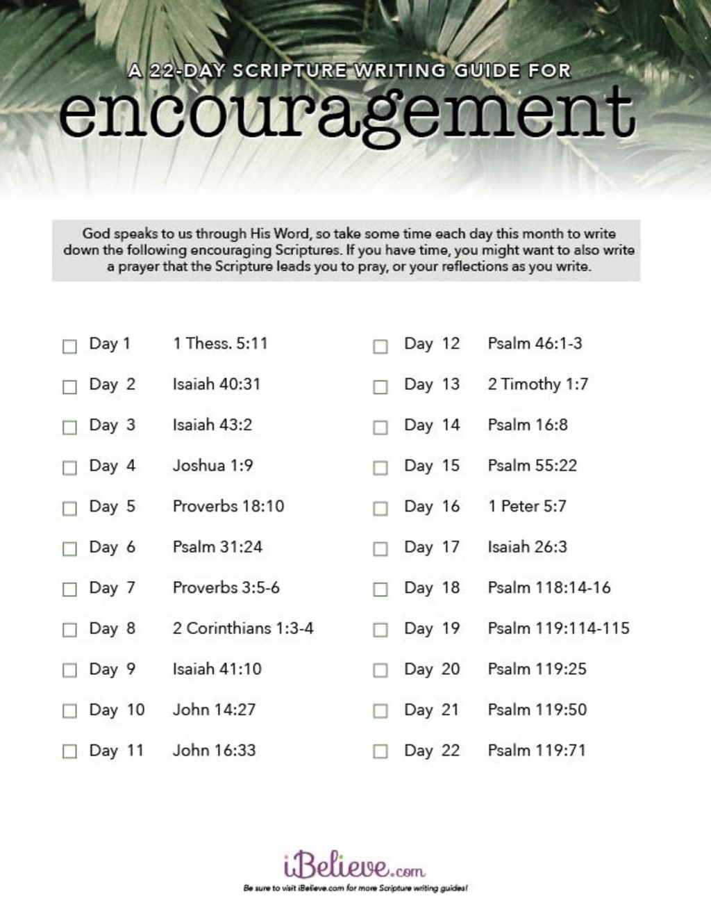 Encouragement Scripture Writing Guide