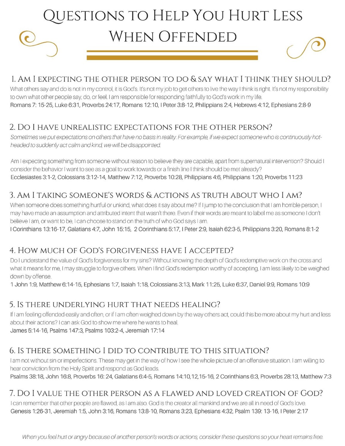 Questions to Help You Hurt Less When Offended