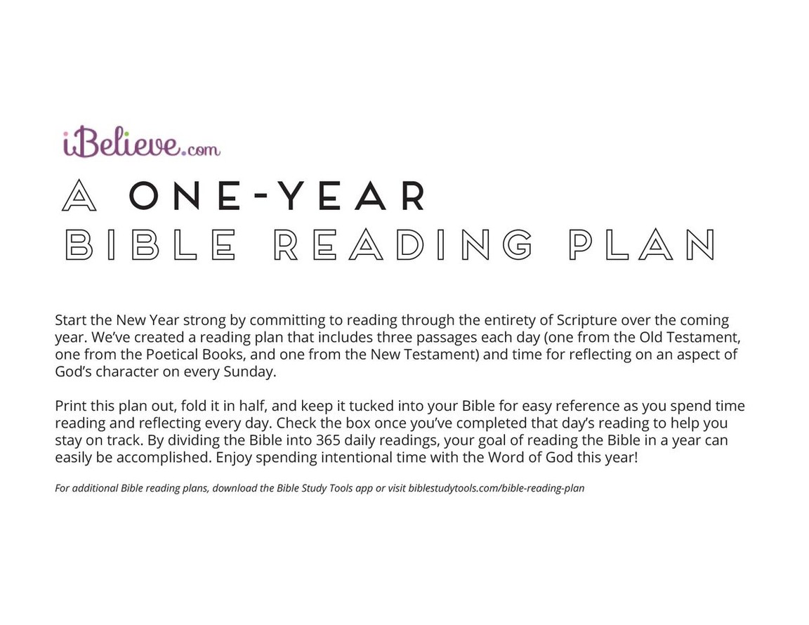 2018 Bible Reading Plan