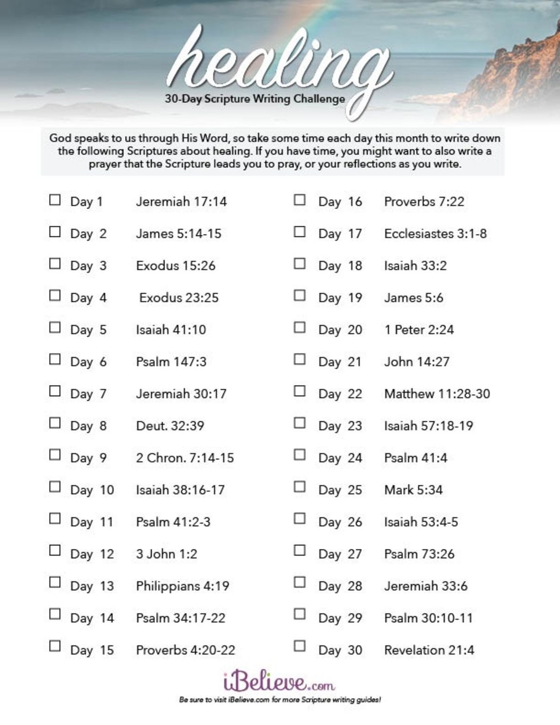 Healing Scripture Writing Guide