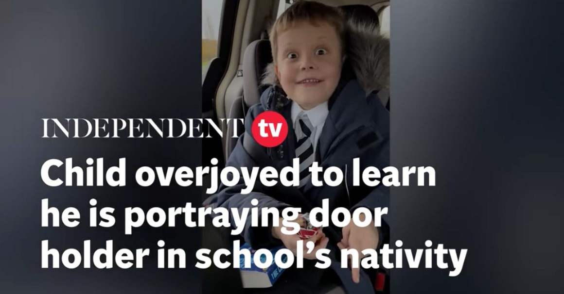 Sweet Child Thrilled with His Role in Nativity Scene