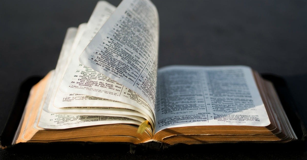 Open Bible with pages flipping, progressive christianity lowered view of bible