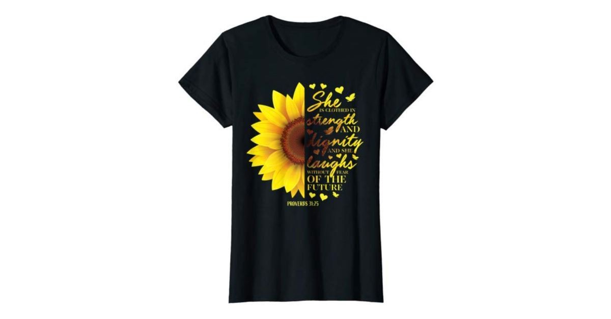 Christian Bible Verse Sunflower Shirt