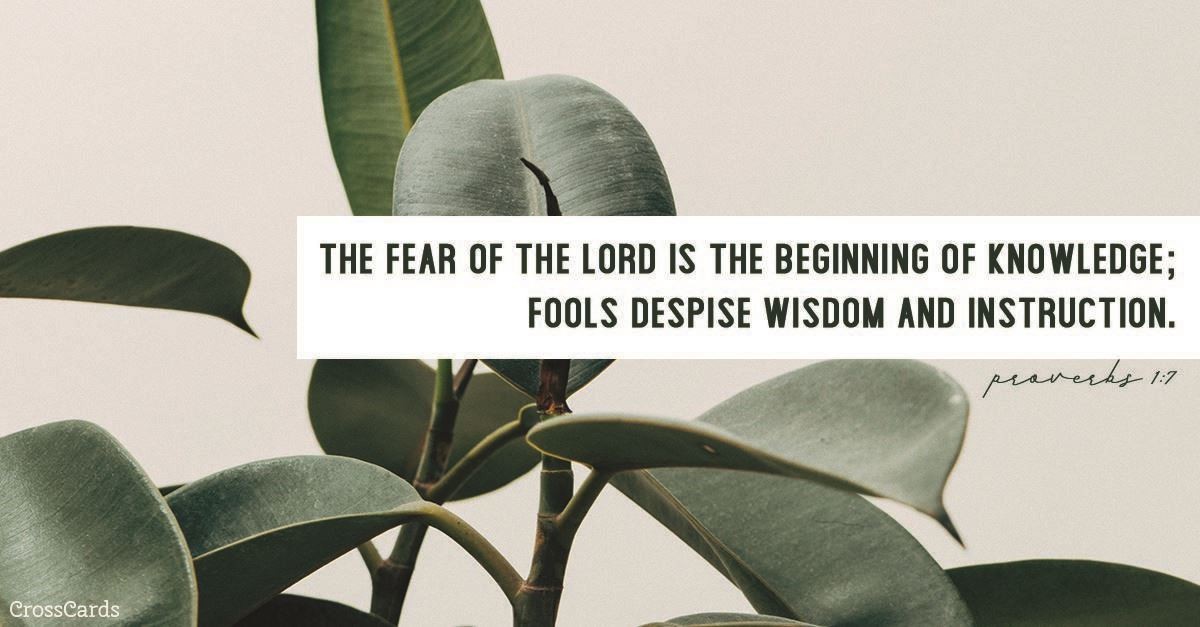Your Daily Verse - Proverbs 1:7	