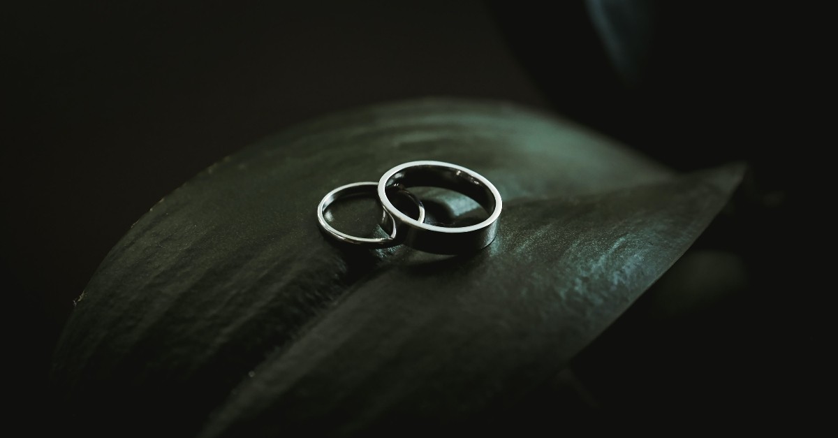 rings sitting on a leaf