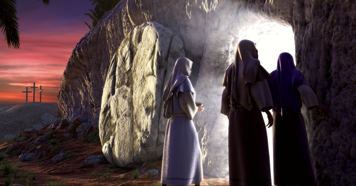 Disciples looking into the tomb