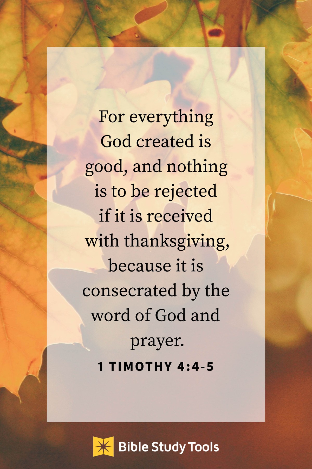 1 Timothy 4:4-5