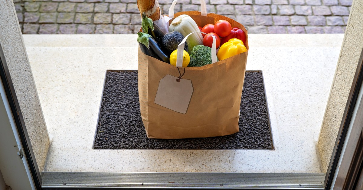 bag of garden vegetables left at door giving in secret