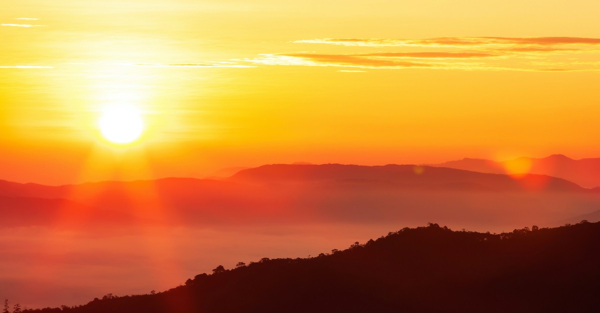 dawn at sunrise at mountain scene, darkest before the dawn