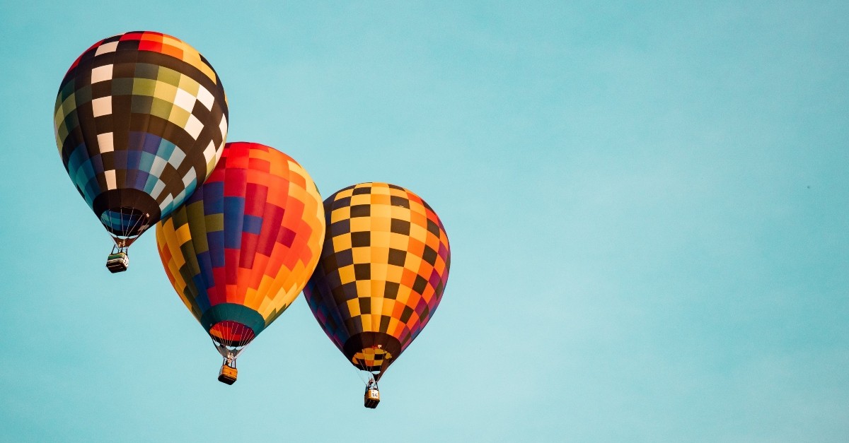 Three hot air balloons