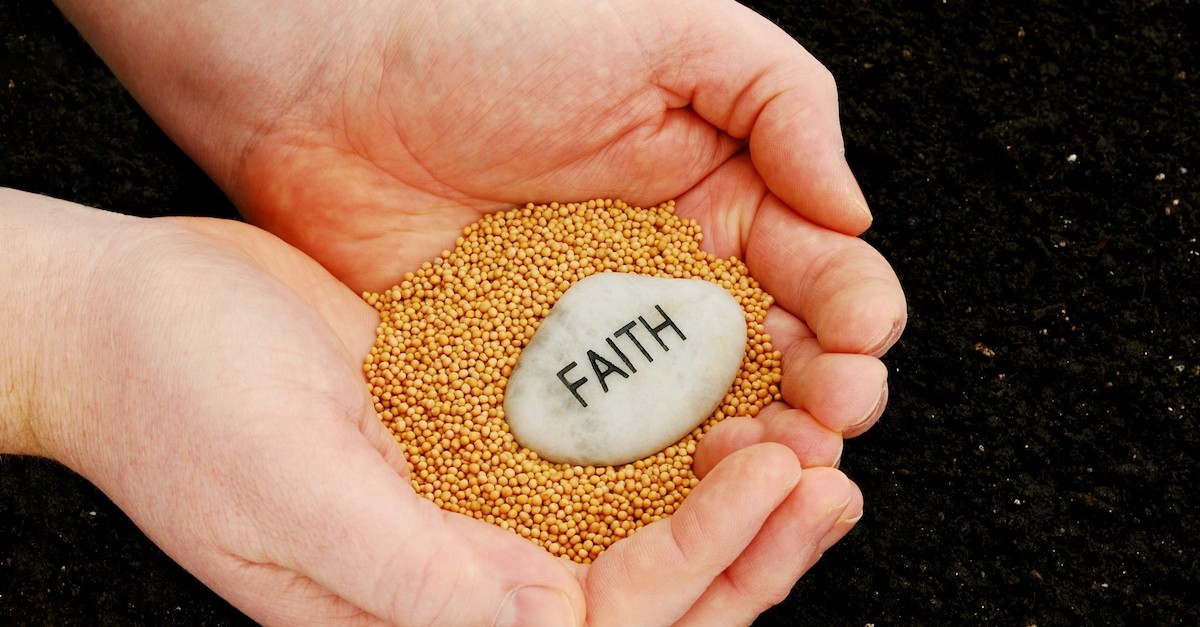 hands holding mustard seeds, faith of a mustard seed, you just need more faith things you shouldn't say to someone in a crisis