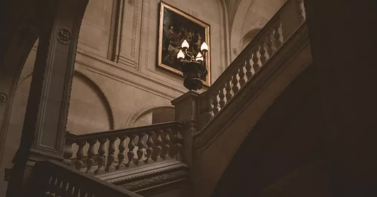 a grand mansion staircase