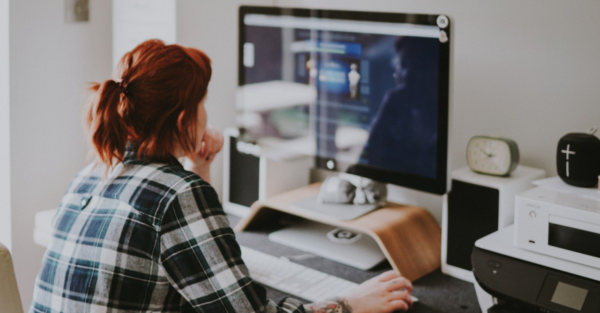 a woman on a computer, spiritual gates we must guard to protect our house