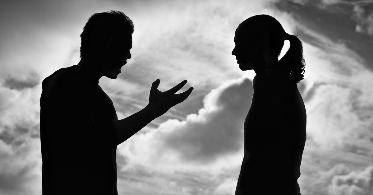 Man yelling at a woman