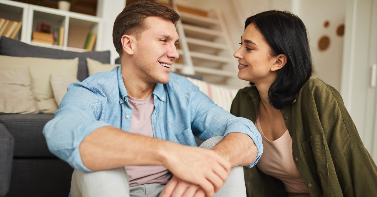 Couples speaking kind words