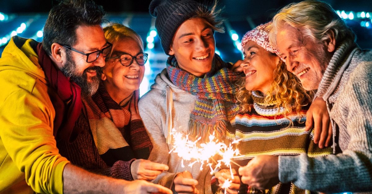 People celebrating New Year's Day