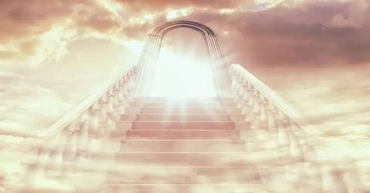 Shot of a stairway and door leading to Heaven