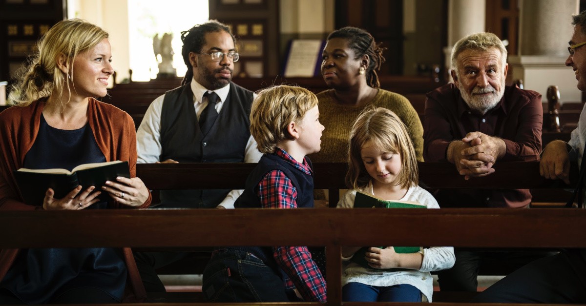 people sitting in church