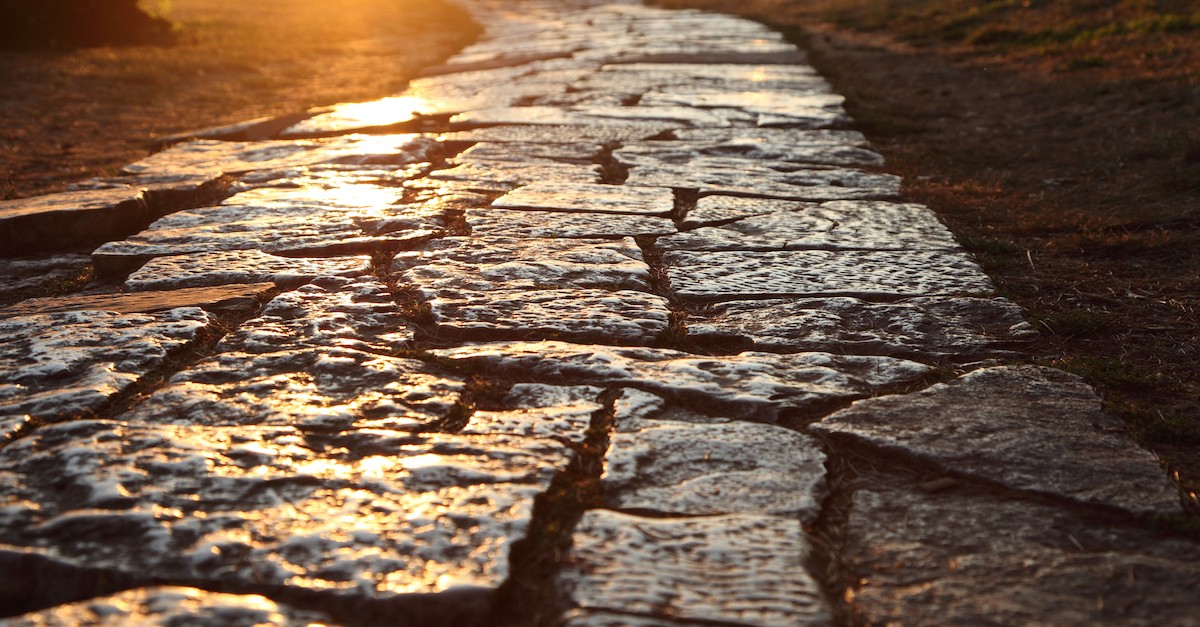 Broken stone path, old road