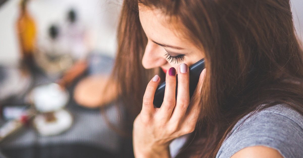 woman talking on phone