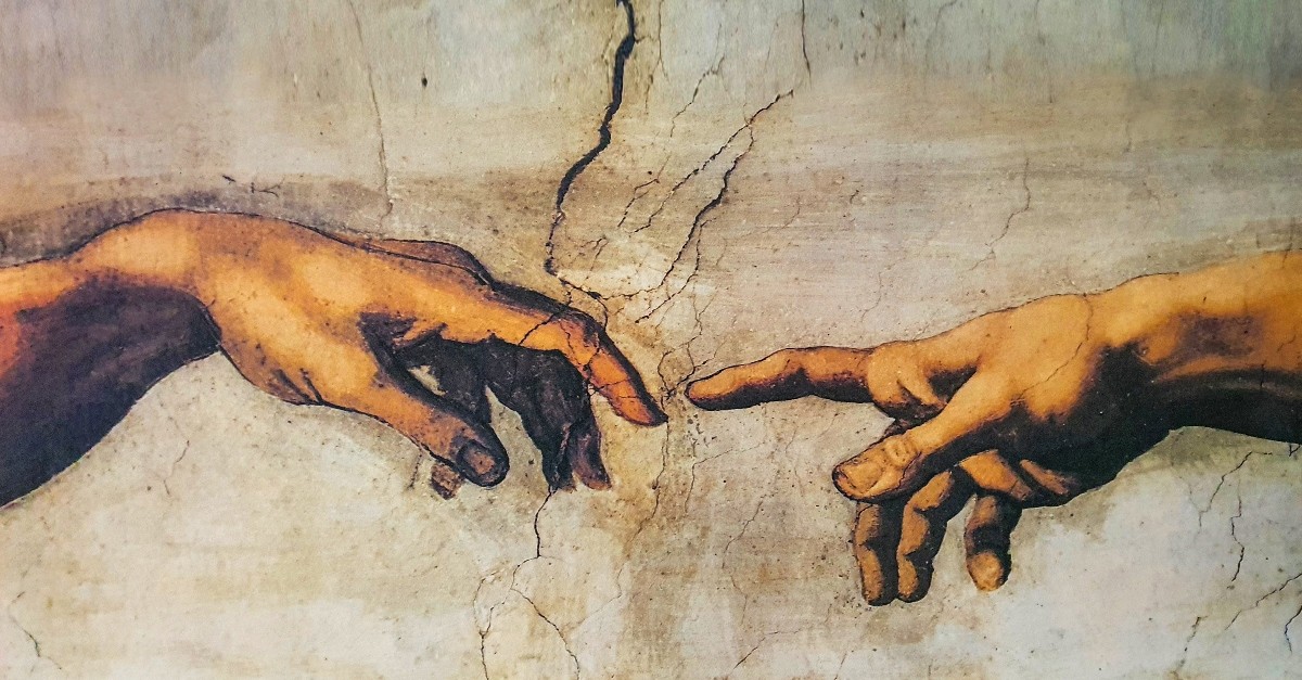 Sistine painting of God's creation of Adam