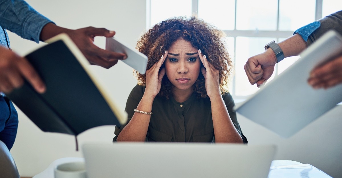 Woman looking stressed