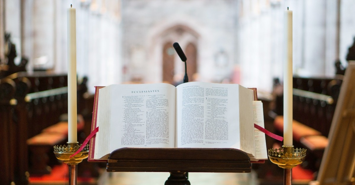 Bible and podium