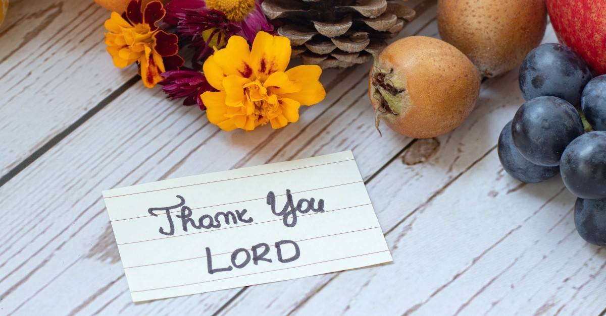 Thank you, Lord card with Thanksgiving decorations