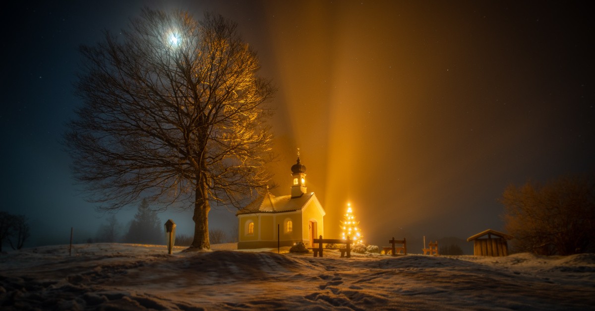 a church at Christmas, Church services draw the largest crowds