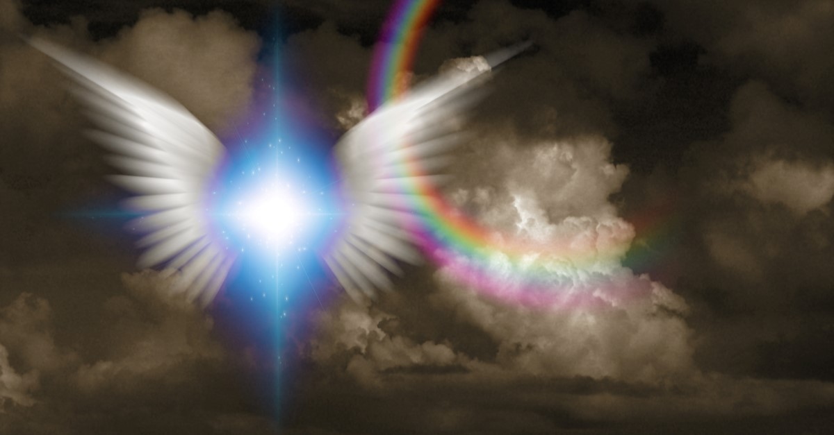 angel wings in sky