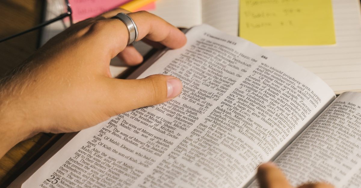 Person studying the Bible