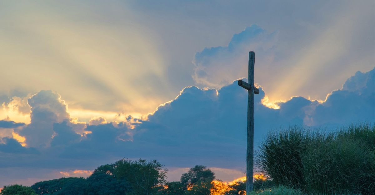 Cross at sunrise.