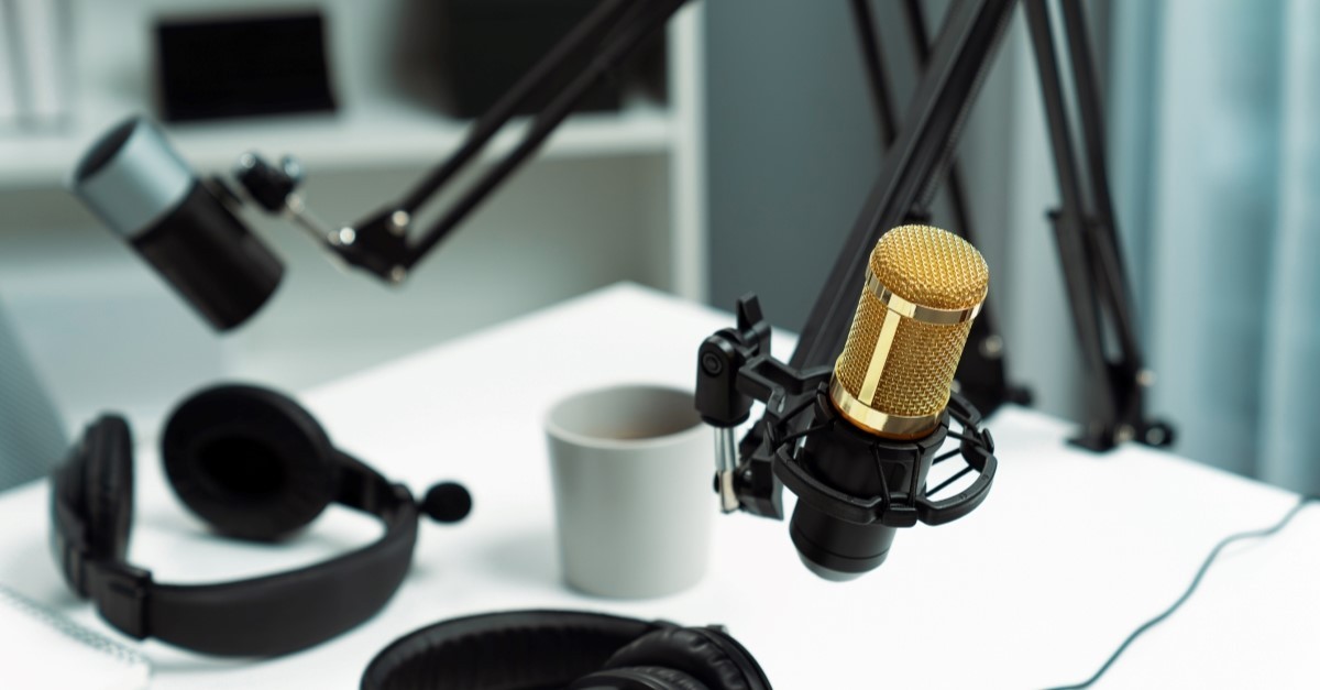 recording studio with microphone
